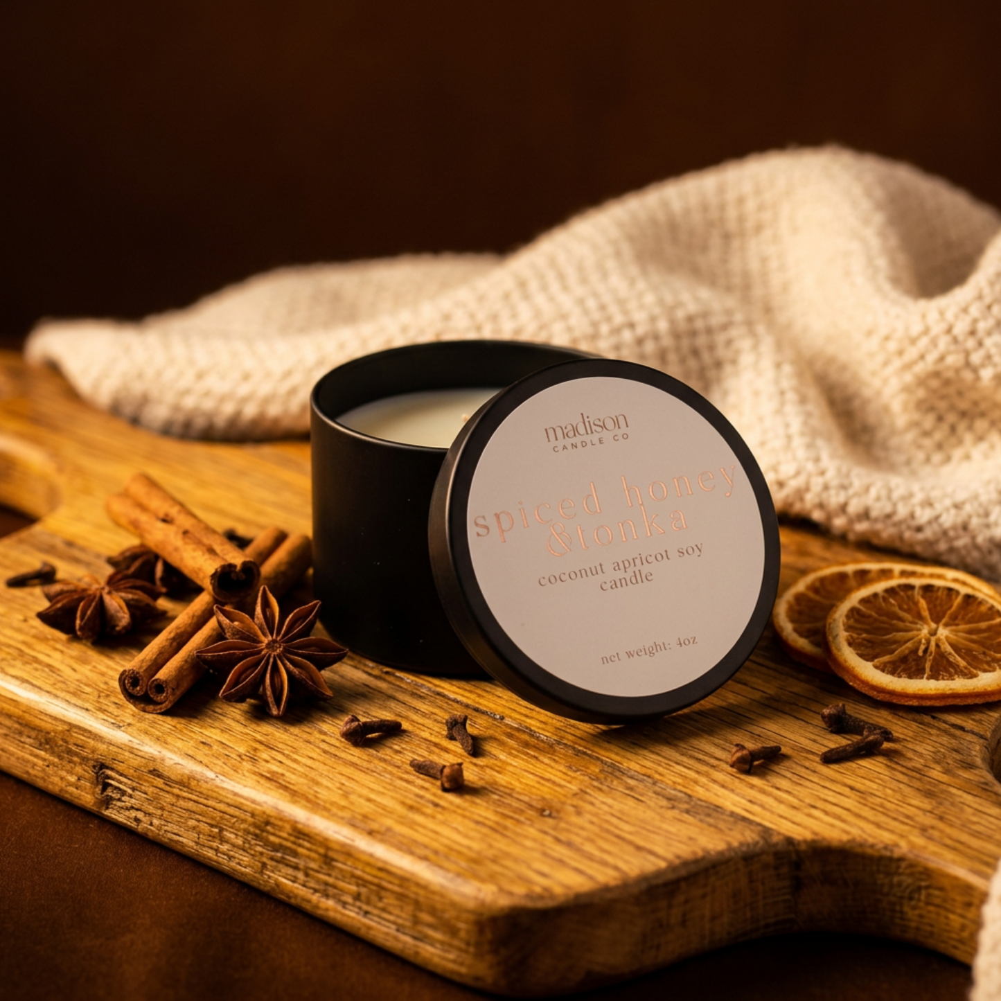 Spiced Honey + Tonka Travel Candle
